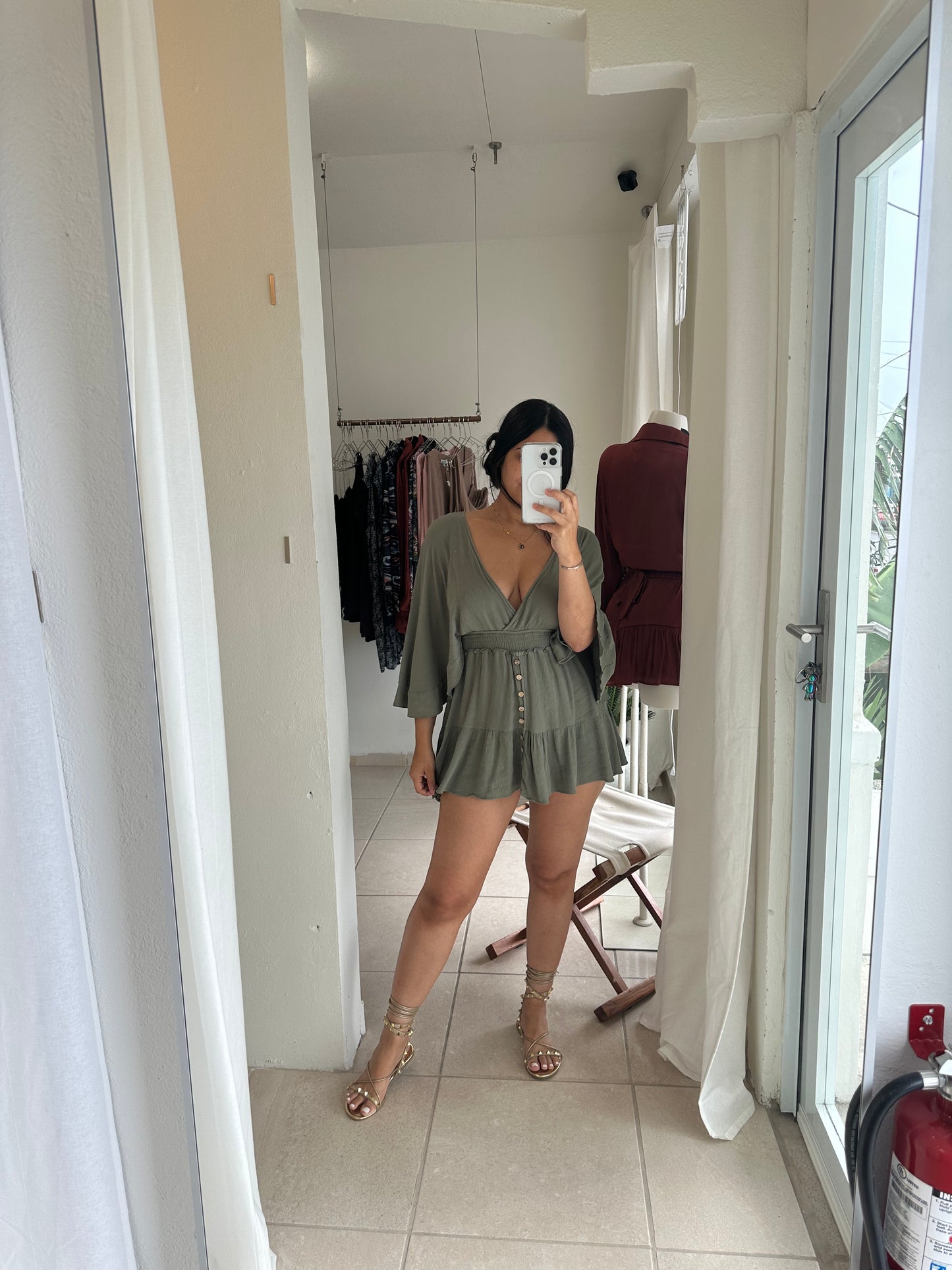 Green bojo mini romper