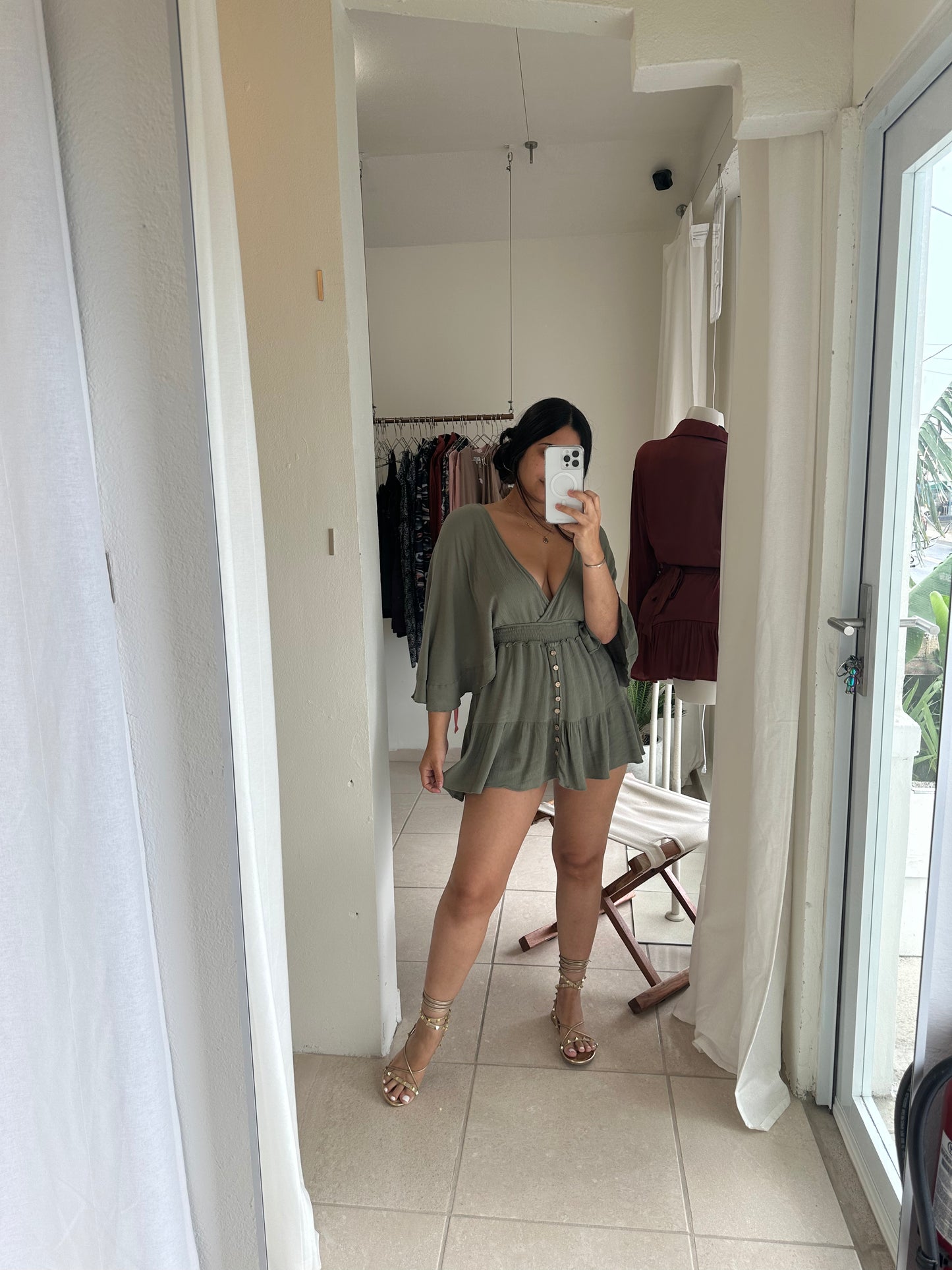 Green bojo mini romper