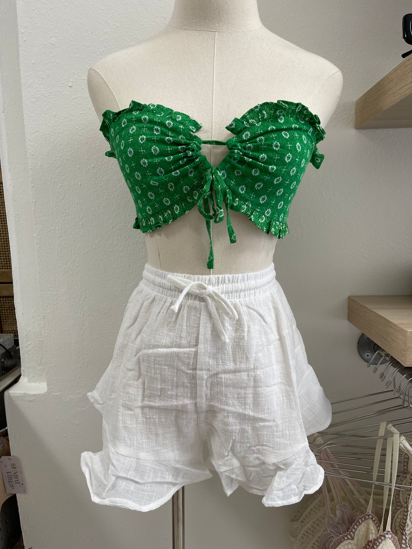 green print tube top