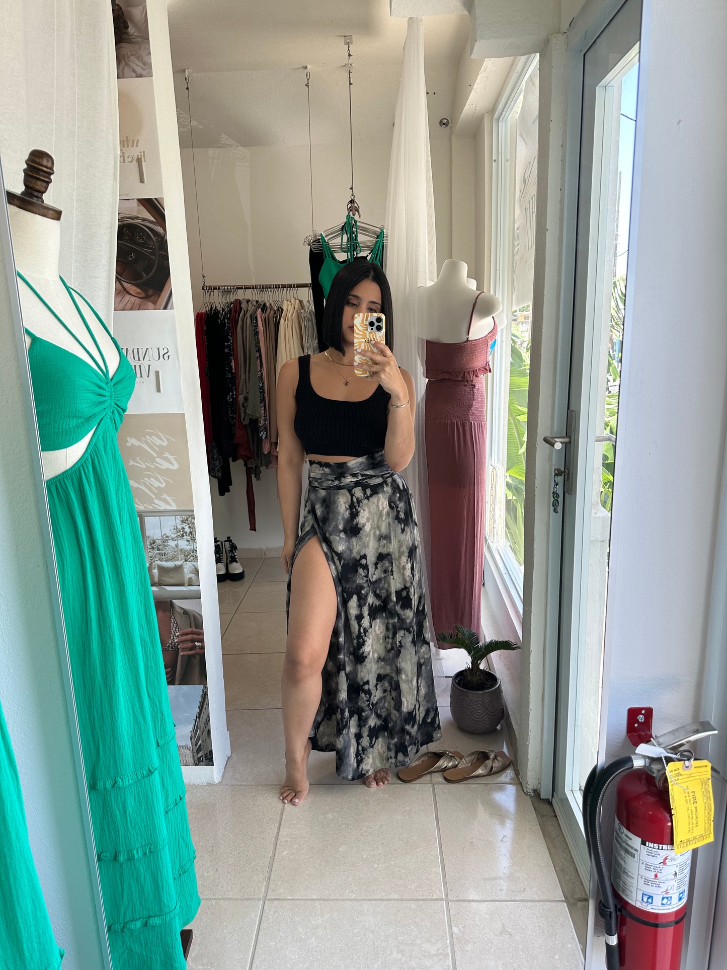 Camuflage maxi green skirt