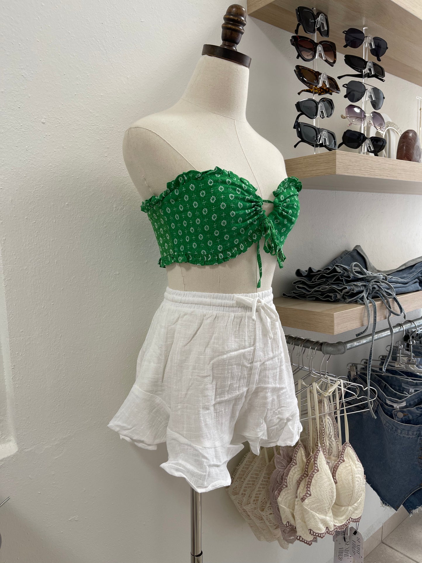 green print tube top